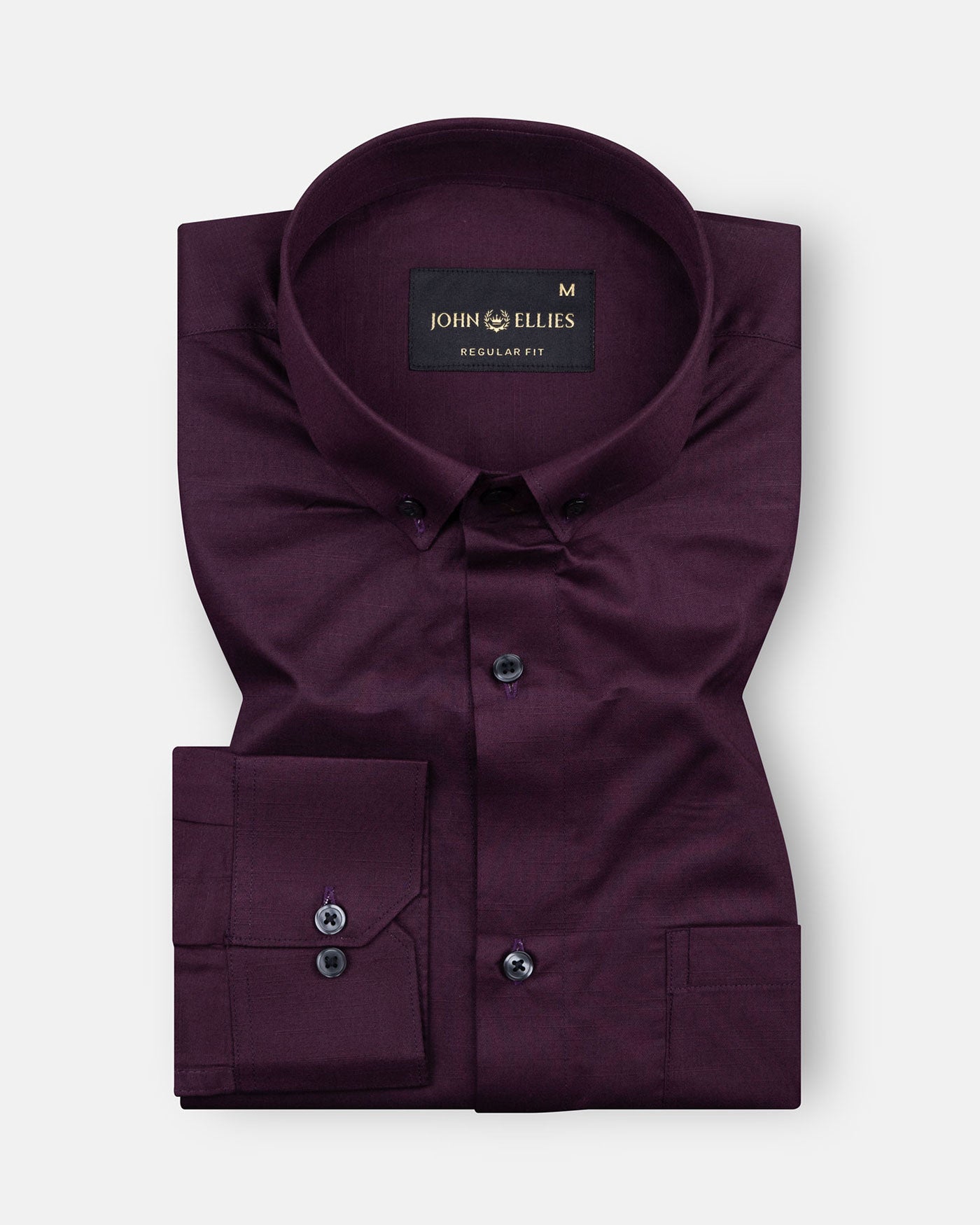 Alenor Purple Plain Linen Button Down Shirt - John Ellies