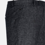 Motryx Black Linen Plain Formal Pant - John Ellies