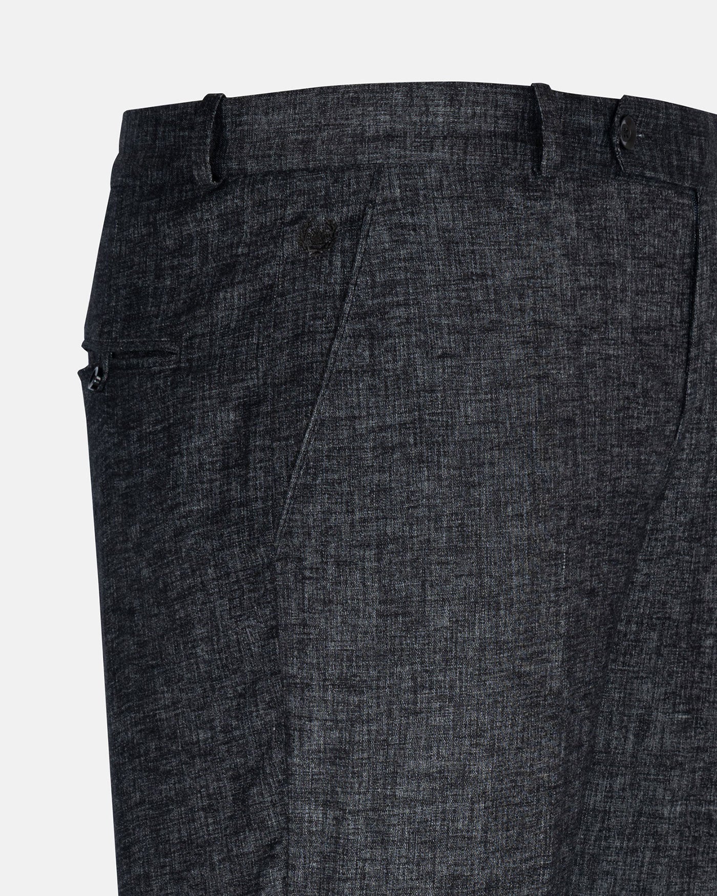Motryx Black Linen Plain Formal Pant - John Ellies