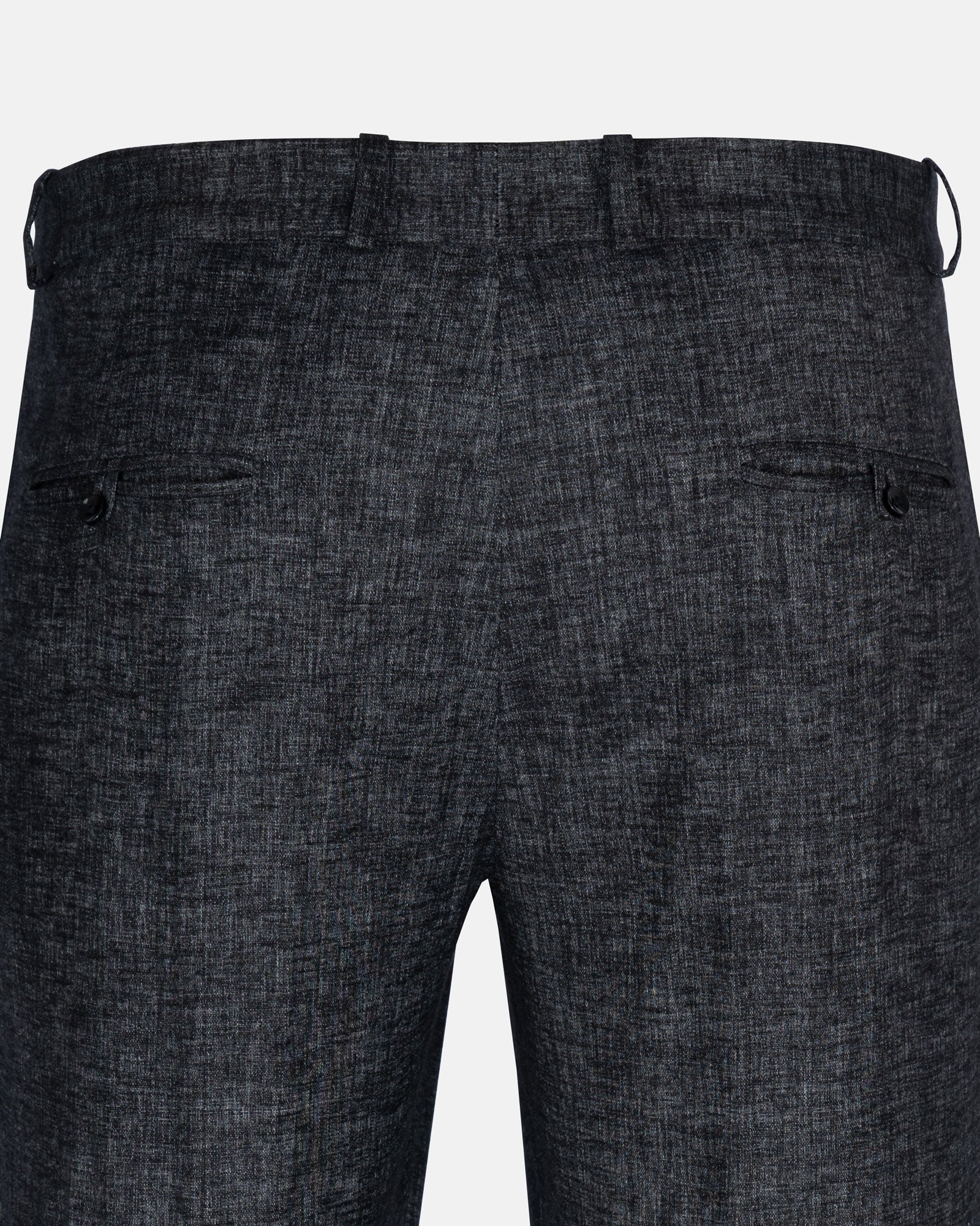 Motryx Black Linen Plain Formal Pant - John Ellies
