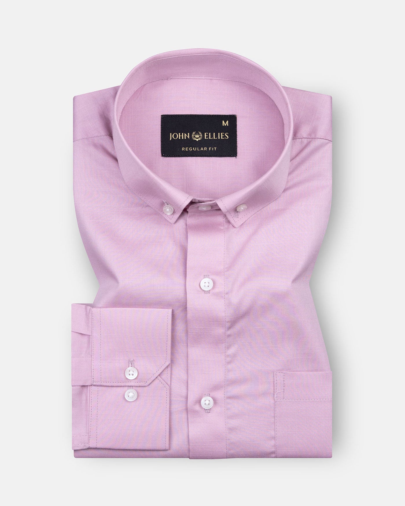 Alenor Pink Plain Linen Button Down Shirt - John Ellies