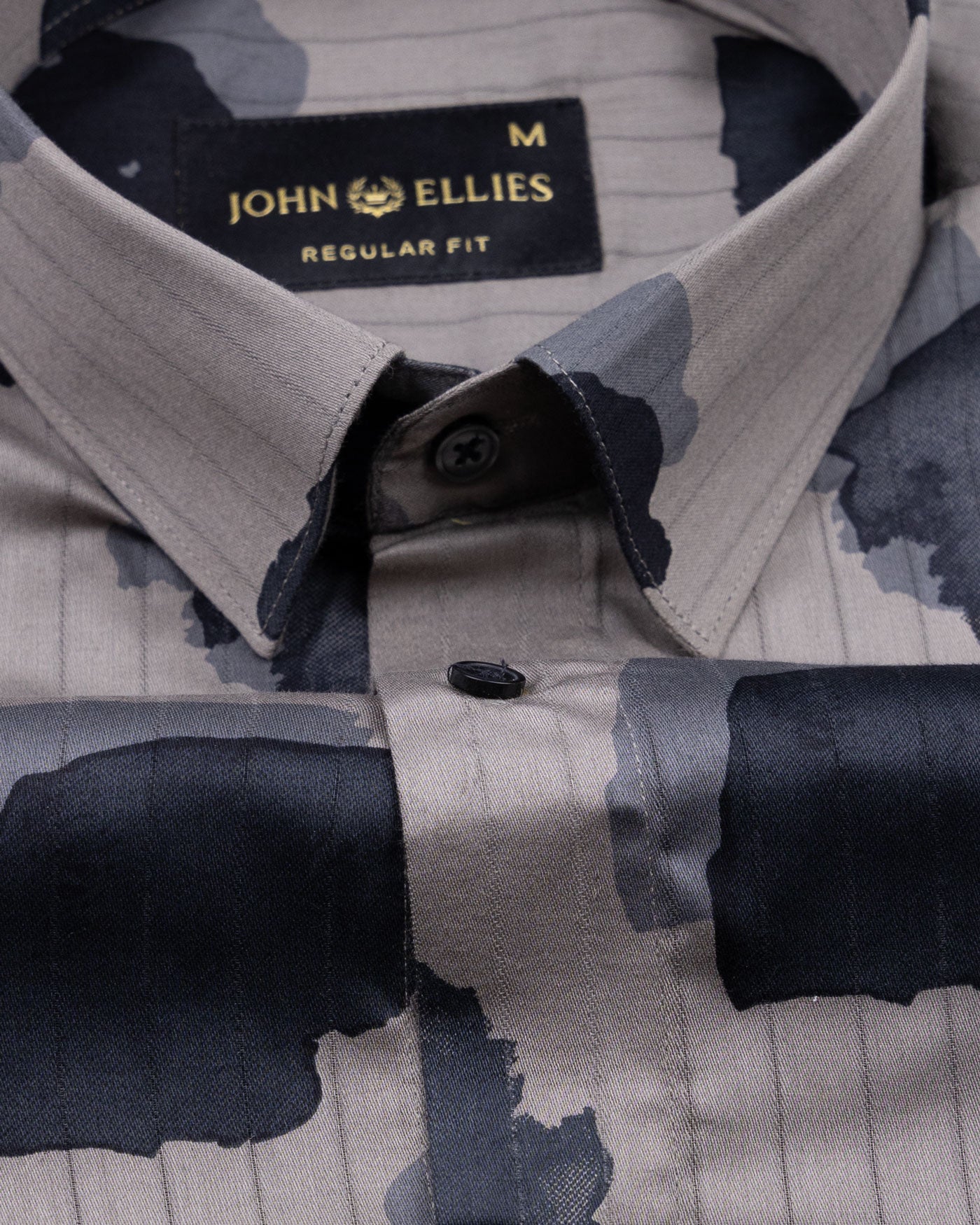 Coastal Grey Cotton Stripe Shirt - John Ellies