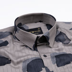 Coastal Grey Cotton Stripe Shirt - John Ellies