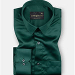 Montor Hunter Green Premium Satin Men's Shirt - John Ellies