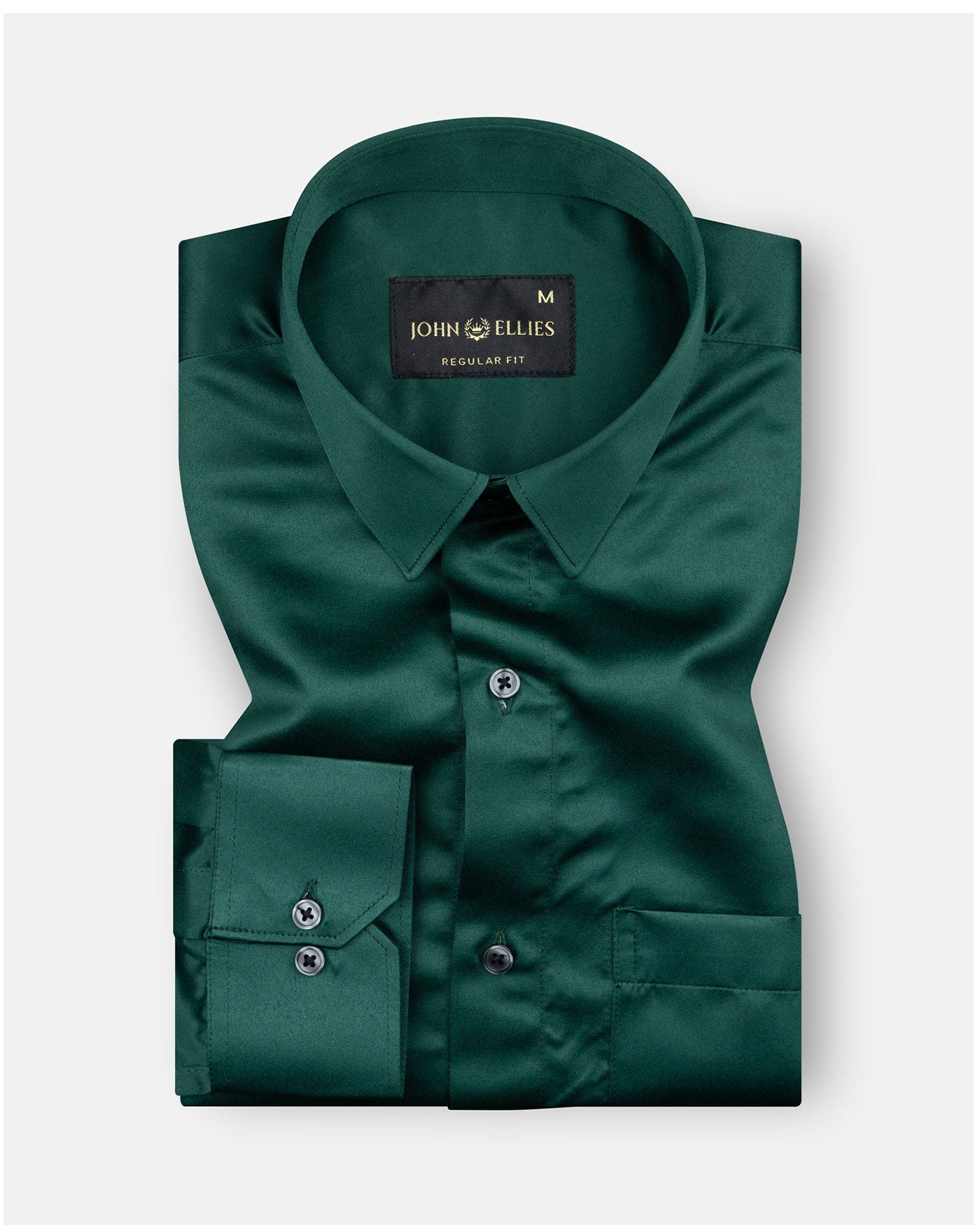 Montor Hunter Green Premium Satin Men's Shirt - John Ellies