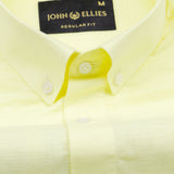 Lynthor Light Yellow Plain Linen Button Down Shirt - John Ellies