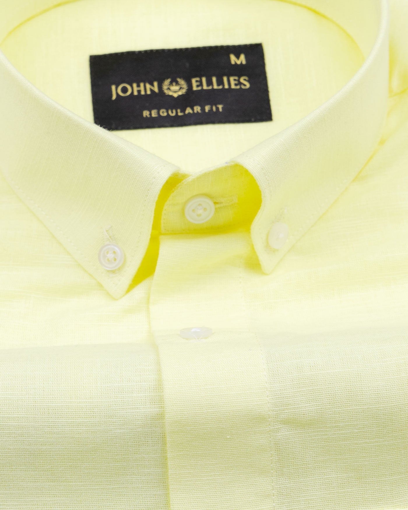 Lynthor Light Yellow Plain Linen Button Down Shirt - John Ellies