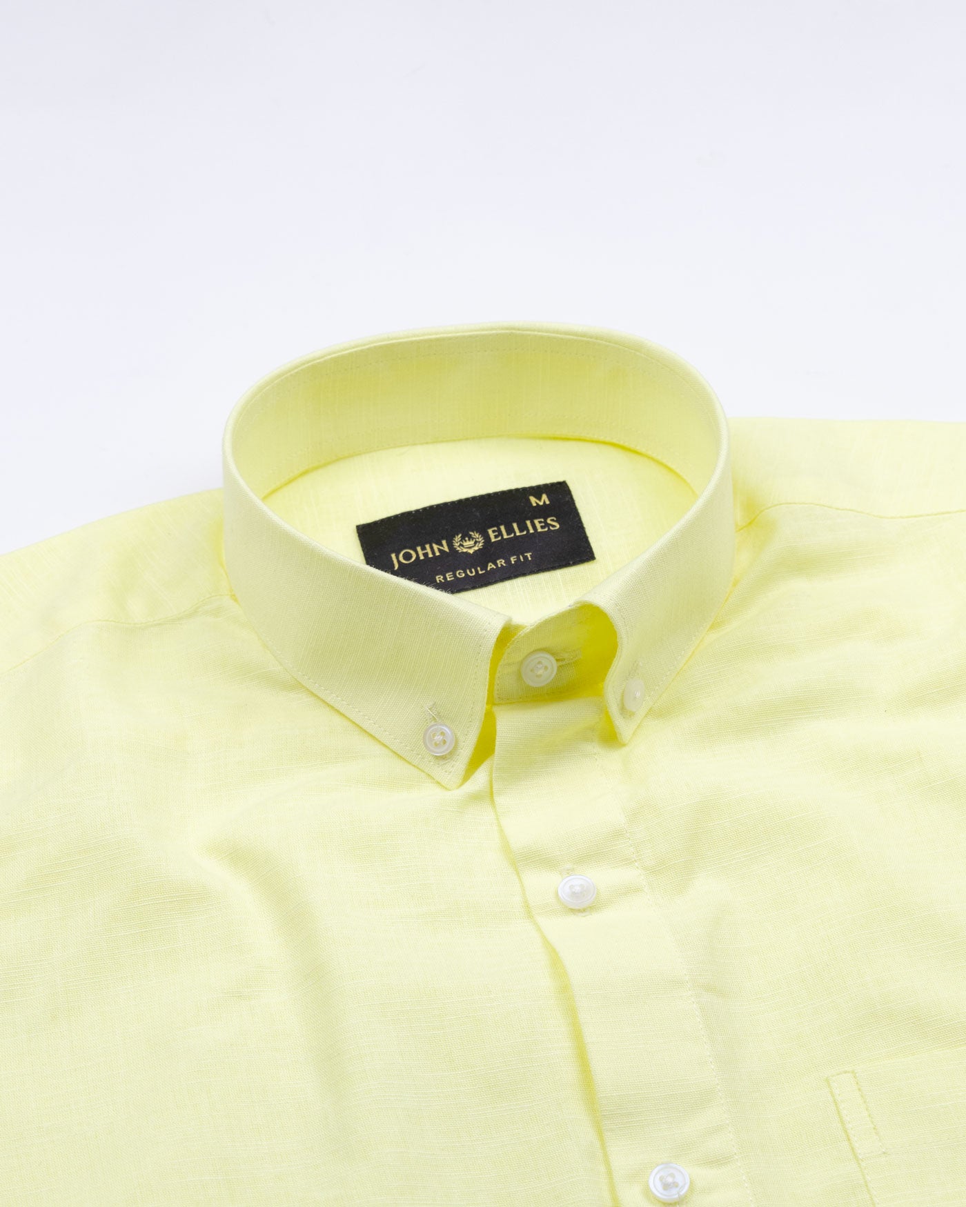 Lynthor Light Yellow Plain Linen Button Down Shirt - John Ellies