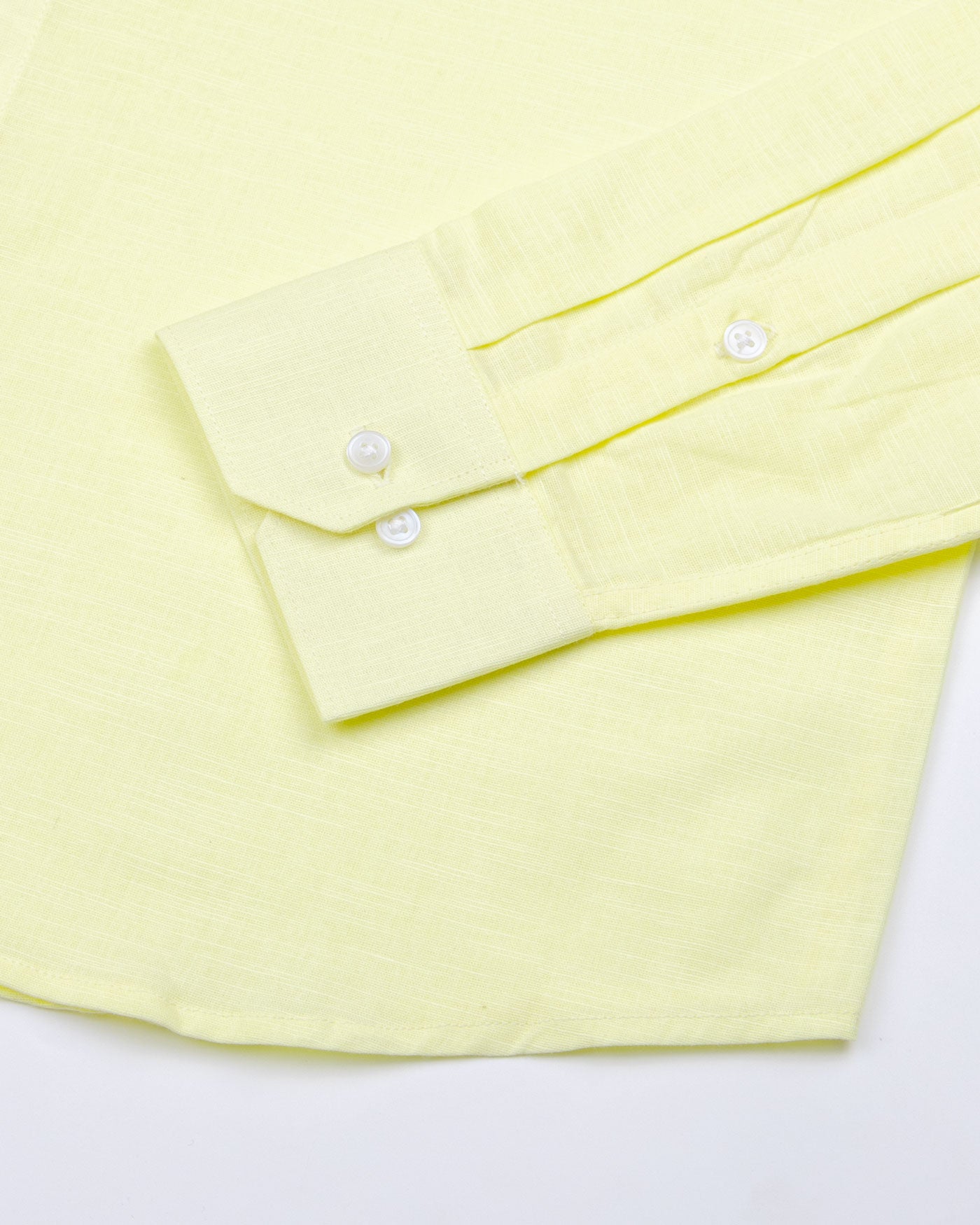 Lynthor Light Yellow Plain Linen Button Down Shirt - John Ellies