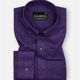 Lynthor Rebecca Purple Plain Linen Button Down Shirt