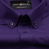 Lynthor Rebecca Purple Plain Linen Button Down Shirt