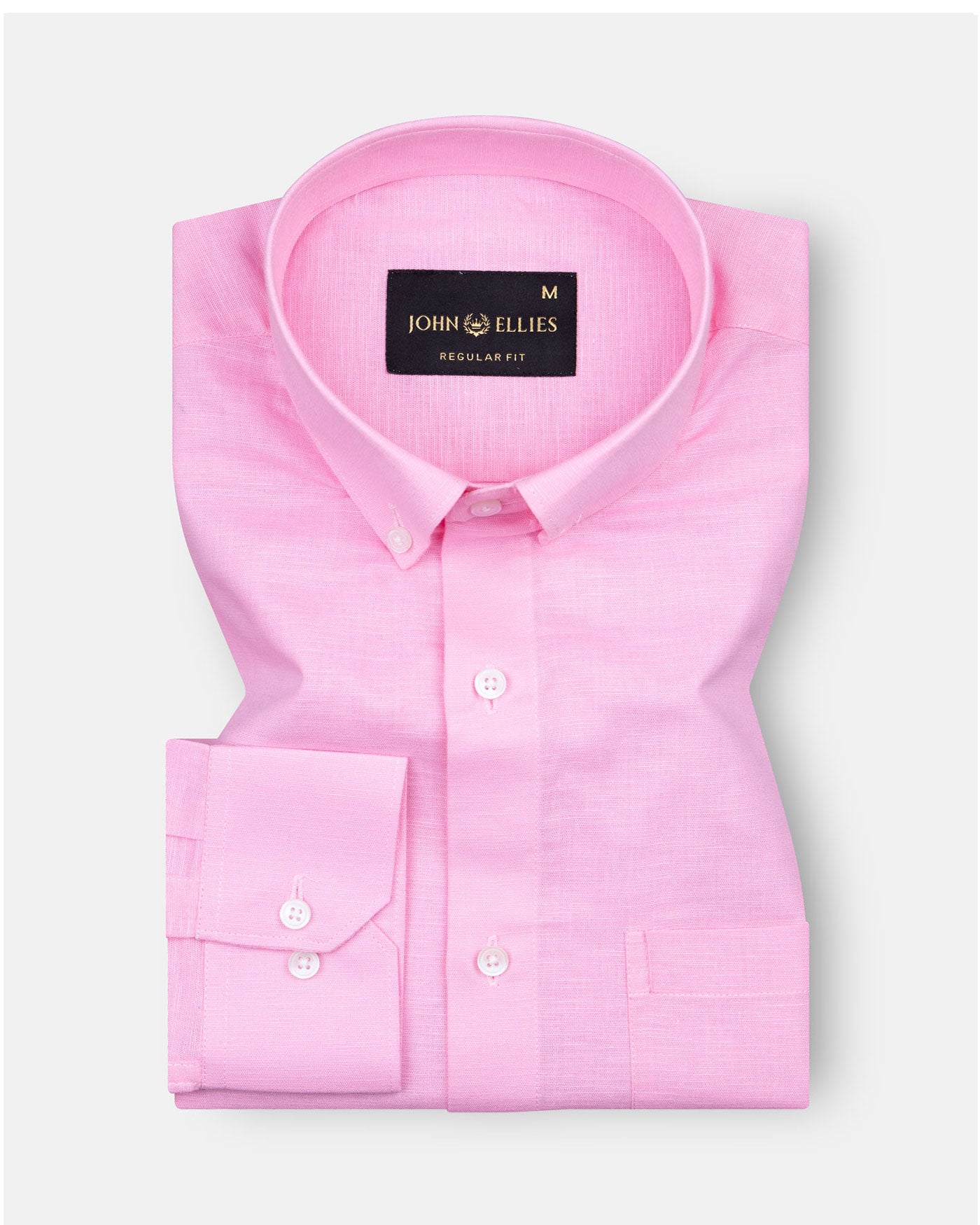 Lynthor Hot Pink Plain Linen Button Down Shirt - John Ellies