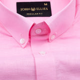 Lynthor Hot Pink Plain Linen Button Down Shirt - John Ellies