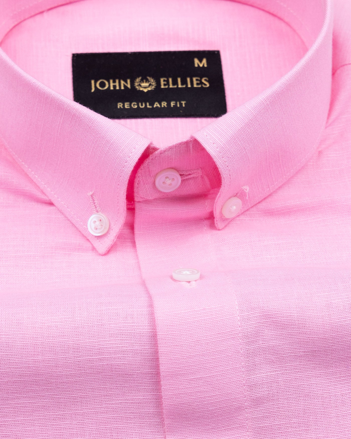 Lynthor Hot Pink Plain Linen Button Down Shirt - John Ellies