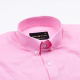 Lynthor Hot Pink Plain Linen Button Down Shirt - John Ellies