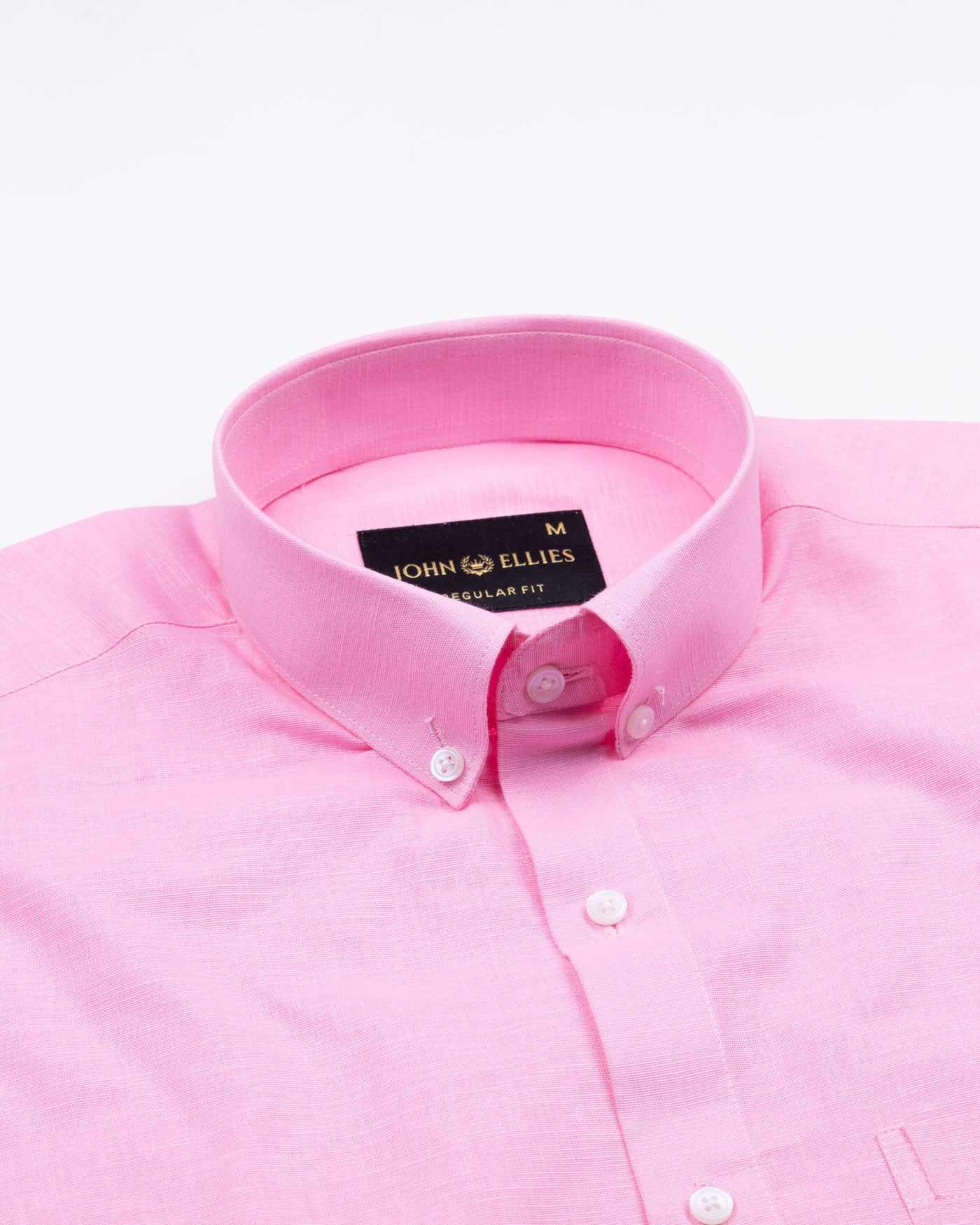 Lynthor Hot Pink Plain Linen Button Down Shirt - John Ellies