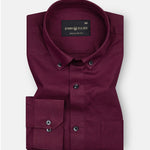 Lynthor Maroon Plain Linen Button Down Shirt - John Ellies