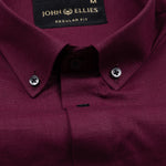 Lynthor Maroon Plain Linen Button Down Shirt - John Ellies