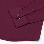 Lynthor Maroon Plain Linen Button Down Shirt - John Ellies