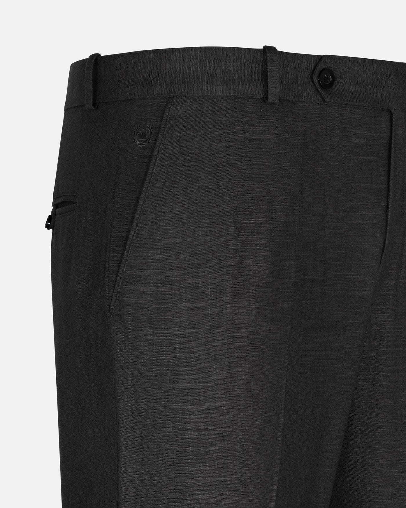 Zalix Charcoal Linen Formal Pant - John Ellies