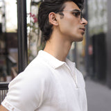 Austen White Cotton Polo T-Shirt