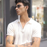 Austen White Cotton Polo T-Shirt