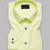 Lemon Yellow Soft Cotton Luxury Formal Shirt For Men's