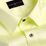 Lemon Yellow Soft Cotton Luxury Formal Shirt For Men's