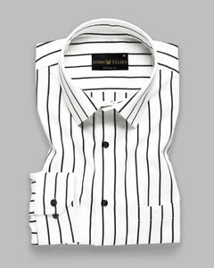 Black & White Stripe Lawn Cotton Men's Formal Shirt