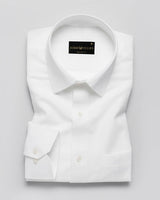 White Linen Regular Fit Formal Shirt For Men's