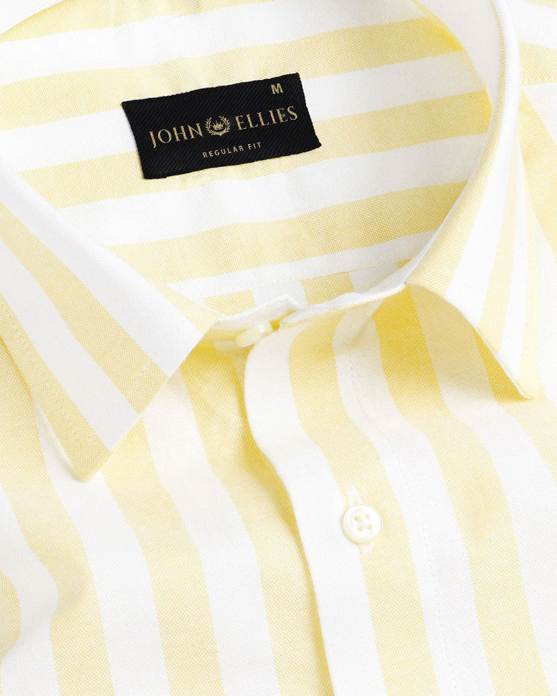 Buy Yellow With White Striped Super Soft Cotton Shirt – John Ellies India