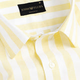 Yellow With White Striped Super Soft Cotton Shirt