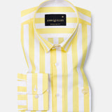 Yellow With White Striped Super Soft Cotton Shirt