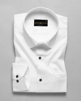 White Super Soft Black Button Premium Cotton Shirt