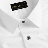 White Super Soft Black Button Premium Cotton Shirt