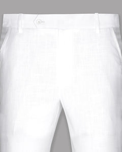 White Luxurious Linen Pant - John Ellies
