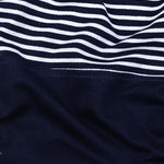 Midnight Navy Blue Stripe Cotton T-Shirt - John Ellies