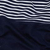Midnight Navy Blue Stripe Cotton T-Shirt - John Ellies
