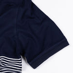 Midnight Navy Blue Stripe Cotton T-Shirt - John Ellies