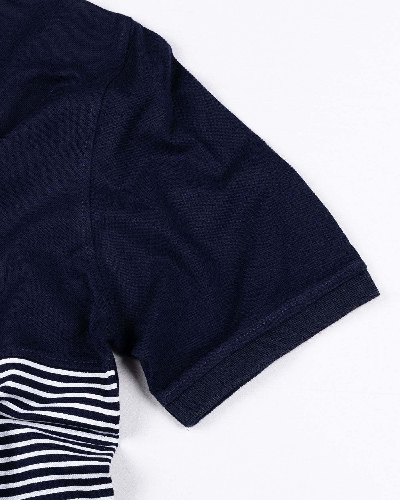 Midnight Navy Blue Stripe Cotton T-Shirt - John Ellies