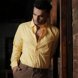 Yellow Checkered Premium Gingham Cotton Shirt
