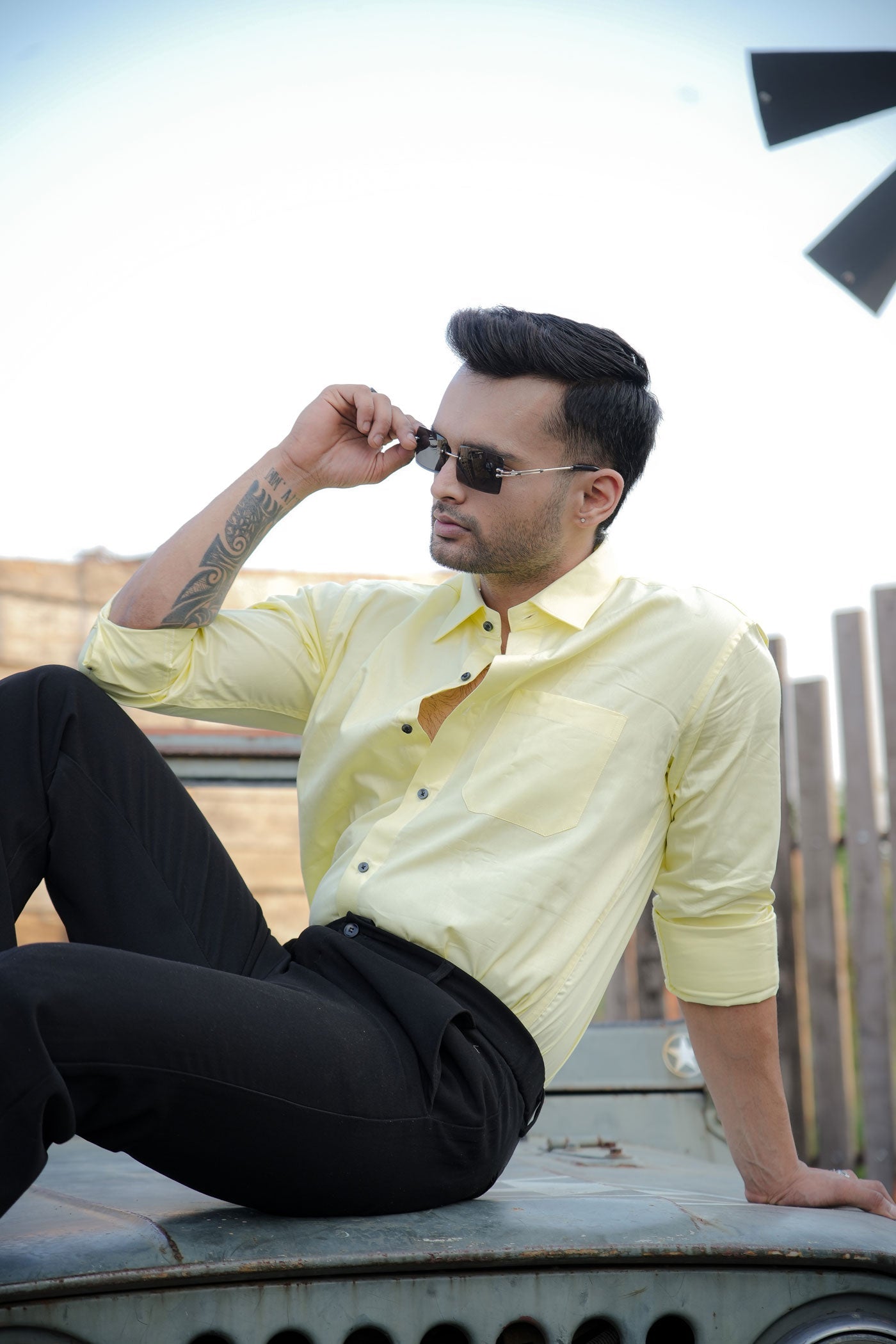 Buy Lemon Yellow Soft Cotton Luxury Formal Shirt For Men's – John