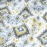 Yellow Rhombus Printed Cotton Linen Shirt
