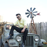 Lemon Yellow Soft Cotton Luxury Formal Shirt For Men's