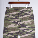 Tuscan Brown and Wenge Green Camouflage Cotton Shorts