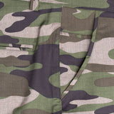 Tuscan Brown and Wenge Green Camouflage Cotton Shorts