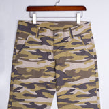 Sandrift Green With Quicksand Beige and Dorado Brown Camouflage Cotton Shorts