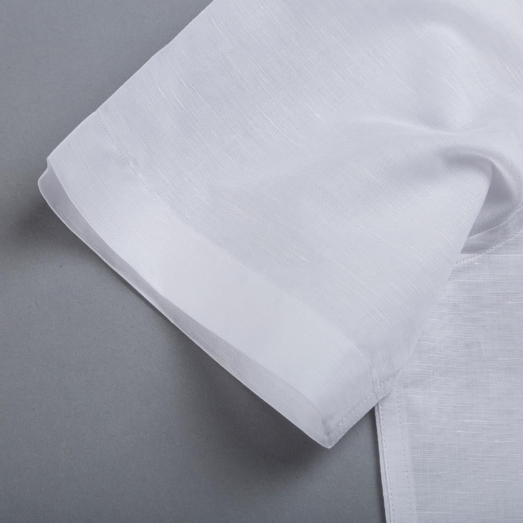 White Linen Regular Fit Formal Shirt For Men's